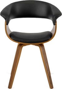 Ohio szék fekete színben, műbőr kárpittal, hajlított rétegelt lemez vázzal