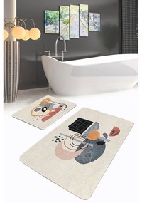 Bézs bársony fürdőszobai kilépő szett 2 db-os 60x100 cm – Mila Home