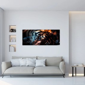 Egy fekvő tigris képe (120x50 cm)