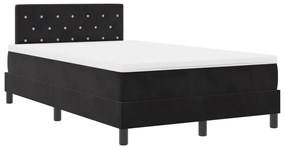 Boxspring ágy matraccal Fekete Kicsi dupla Bársony