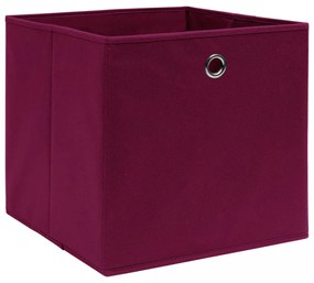10 db sötétpiros nem szőtt szövet tárolódoboz 28 x 28 x 28 cm