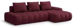 Borvörös kinyitható-tárolóhelyes sarokkanapé (jobb oldali-heverő résszel) Linz – Cosmopolitan Design