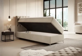 FESTER kárpitozott boxspring ágy, 80x200, Monolith 01, bal