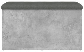 betonszürke szerelt fa tárolópad 82 x 42 x 45 cm