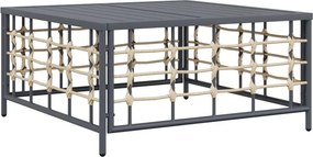 vidaXL antracitszürke polyrattan kerti asztal 70 x 70 x 34 cm