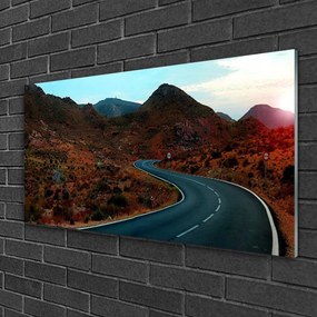 Üvegkép falra Desert Mountain Road 100x50 cm