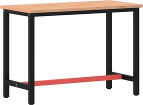 vidaXL tömör bükkfa és fém munkaasztallap 115 x 55 x 81,5 cm
