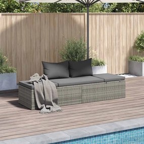 vidaXL szürke polyrattan kerti ágy 195 x 60 cm