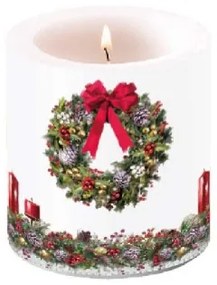 Bow On Wreath átvilágítós gyertya 8x7,5cm