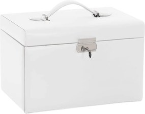 vidaXL ékszerdoboz 3 rétegű tükörrel zárható fehér 26x18x17,5 cm