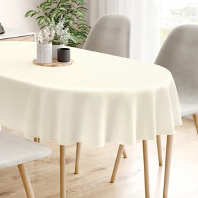 Goldea dekoratív asztalterítő rongo deluxe - krémszínű, szatén fényű - ovális 120 x 160 cm