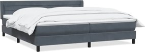 vidaXL sötétszürke bársony rugós ágy matraccal 180x210 cm