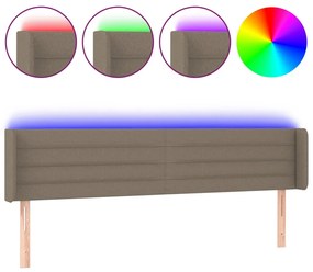 tópszínű szövet LED-es fejtámla 163 x 16 x 78/88 cm