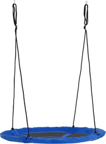 Outsunny Kerek Hinta Ø110 cm, Függő Hinta 100 kg-ig, Állítható Gyermekhinta, Kerti Hinta 3-12 Éves Gyerekeknek, Kék | Aosom