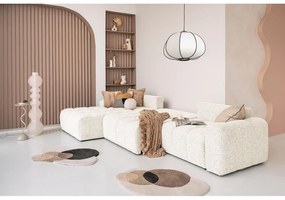 Krémszínű kinyitható tárolóhelyes moduláris sarokkanapé (bal oldali) Lulu – Miuform