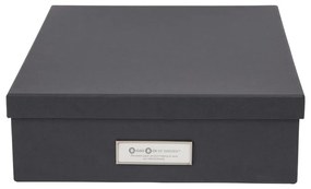 Oskar sötétszürke irattartó doboz címkével, A4 - Bigso Box of Sweden