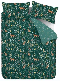 Sötétzöld egyszemélyes ágyneműhuzat 135x200 cm Enchanted Twilight – Catherine Lansfield