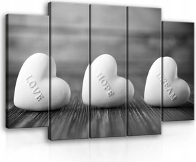 Vászonkép 150x100 Szerelem Remény Álom szív szimbólumok fekete-fehér