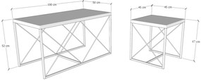 Dohányzóasztal szett Dolphie (fehér márvány + fekete). 1073109