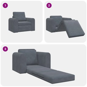Földi Sofa Bed 2 az 1-ben Sötétszürke 98x71x83 cm Bútor