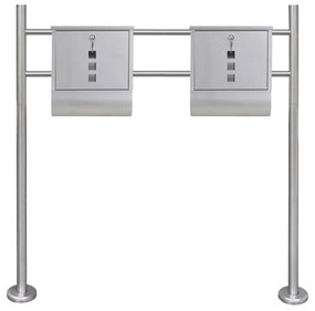 Dupla postaláda rozsdamentes acél állvánnyal