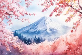 Canvas Vászonkép Tájkép Japán Hegy Vulkán Fuji Fudzsi Ázsia 60x40