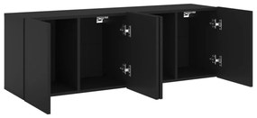 2 db fekete falra szerelhető TV-szekrény 60 x 30 x 41 cm