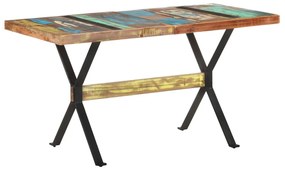 Tömör újrahasznosított fa étkezőasztal 140 x 70 x 76 cm