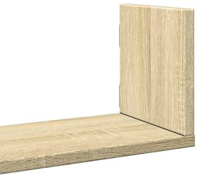 3 db sonoma tölgy színű szerelt fa fali polc 58 x 18 x 18 cm