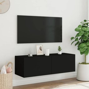 fekete fali TV-szekrény LED-világítással 100 x 35 x 31 cm