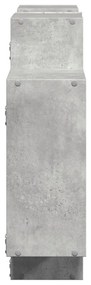 betonszürke szerelt fa fali polc 159 x 18 x 65 cm