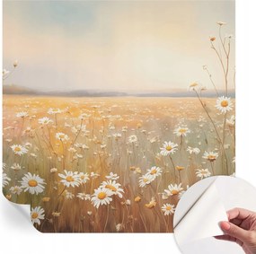 Öntapadós tapéta Divatos 3D fali ragasztóval Virágos rét 250x250 cm