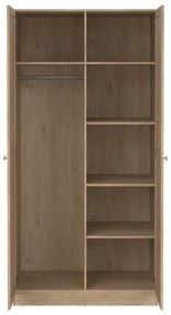 Natúr színű ruhásszekrény tölgyfa dekorral 99x200x62 cm Billund – Tvilum