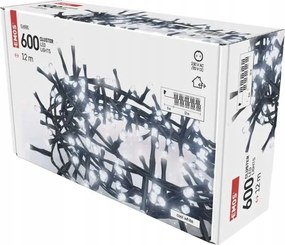 KarĂĄcsonyfa fĂ©nyfĂŒzĂ©r -sĂŒni 600xLED 12m hideg fehĂ©r IP44 Timer D4BC03 Emos
