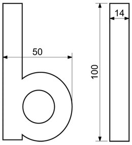 "B" házszám, RN.100LV, vágott, ezüst