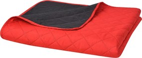vidaXL 170x210 cm kétoldalas steppelt ágytakaró vörös és fekete