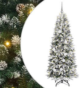 Műkarácsonyfa LED -es lámpákkal Fehér 180cm PVC