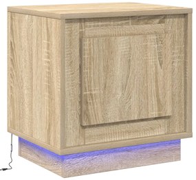 Éjjeli Asztal LED Fényekkel Sonoma Tölgy 44x34,5x45 cm