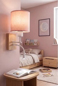 BRILAGI - LED Flex. lámpa BOBO WOOD 1xE27/25W/230V + LED/3W tölgy/fehér/rózsaszín