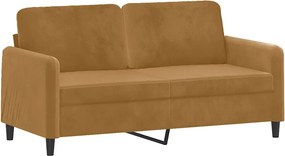 vidaXL kétszemélyes barna bársony kanapé 140 cm