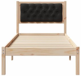 Ágykeret fejtámlával Fekete 75 x 190 cm szövet