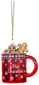 Üveg kézzel készített karácsonyfadísz 6 cm Hot Chocolate – Sass &amp; Belle