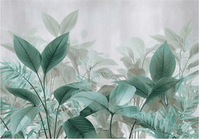 Fotótapéta levelek zöld szürke botanikai motívum 254 x 184 15756ve4