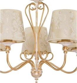 Brilagi - Láncos csillár SONIA 5xE27/15W/230V átm. 64 cm krémszínű/patina