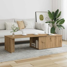 kézműves tölgy színű szerelt fa dohányzóasztal 150x50x35 cm