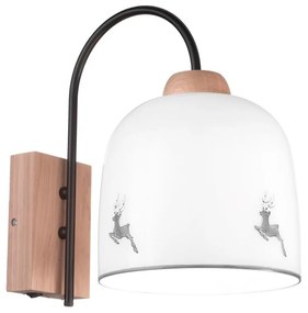 Kolarz A1352.61.Gr.100- Fali lámpa NONNA 1xE27/60W/230V szarvas tölgy/fehér/szürke