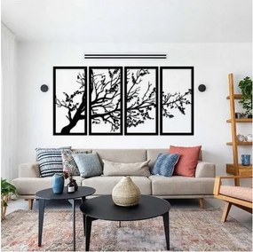 Modern nagy kép Fa loft nappaliba 4 el rózsafa 250x100cm