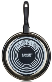 Banquet METALLIC Black 28 cm-es smaltált serpenyő,tapadásmentes felülettel, 28 cm