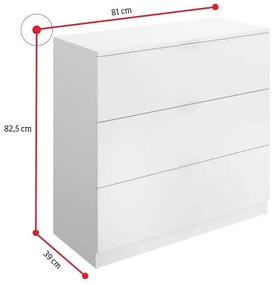 LAGOS komód, 81x82,5x39, fehér
