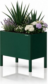 Kis, palackzöld színű fém virágcserép-burkolat: DAISY 400 x 350 x 250 mm